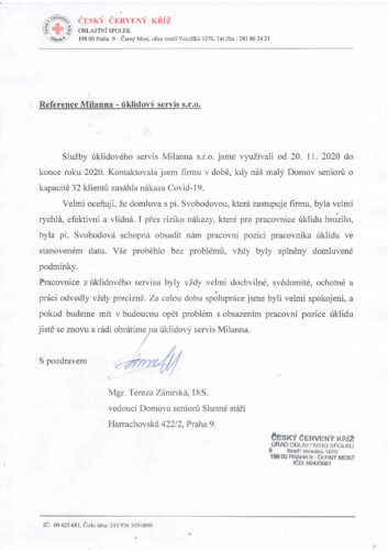 Reference Domov seniorů Slunné stáří